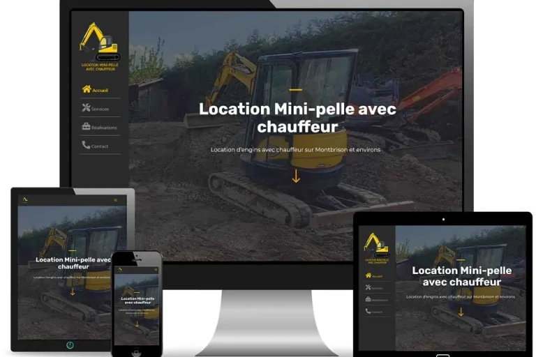 Site internet Location Mini-pelle 42 réalisé par MagWeb Création