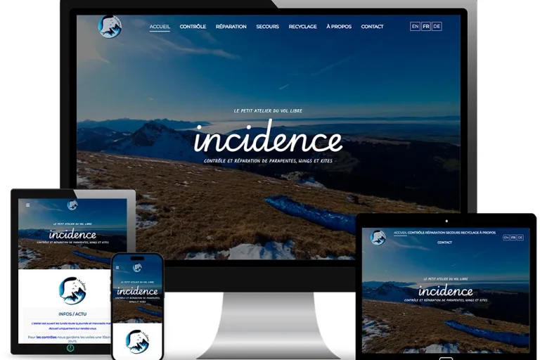 Site internet Incidence réalisé par MagWeb Création