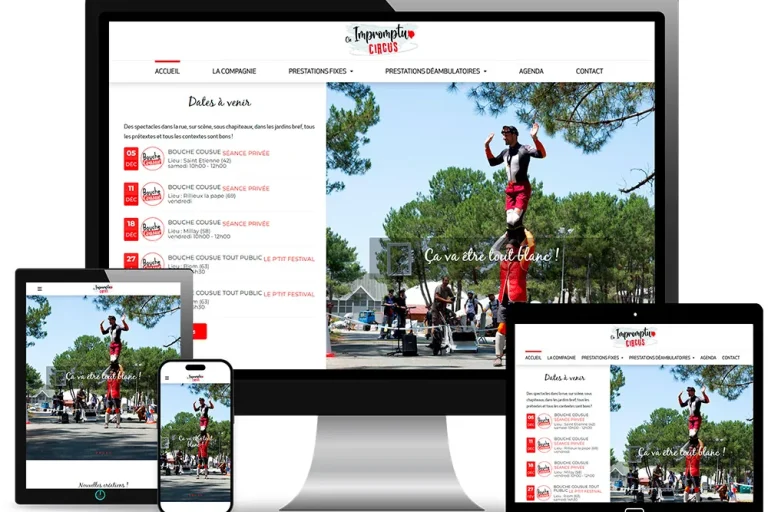 Site internet Impromptu Circus réalisé par MagWeb Création