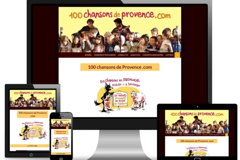 Site internet 100 chansons de Provence réalisé par MagWeb Création