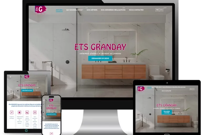 Site internet ETS Granday réalisé par MagWeb Création