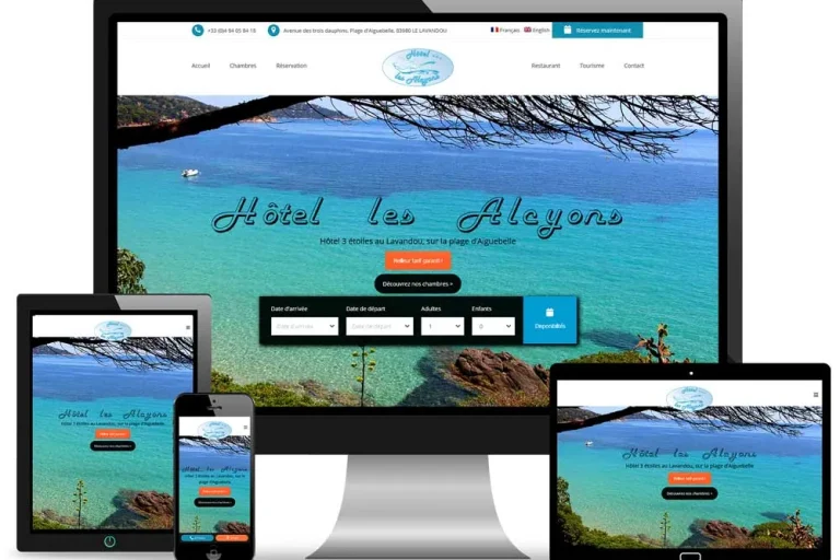 Site internet Hôtel les Alcyons réalisé par MagWeb Création