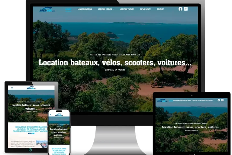 Site internet Nova-Loc réalisé par MagWeb Création