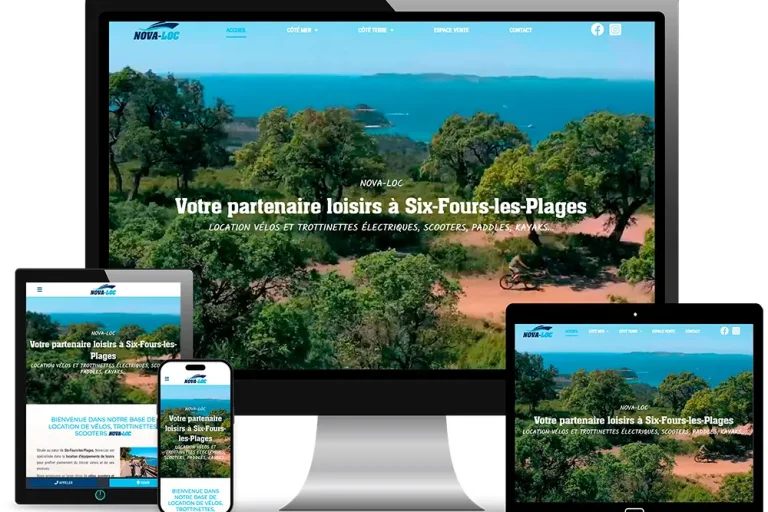 Site internet Nova-Loc Six-Fours réalisé par MagWeb Création