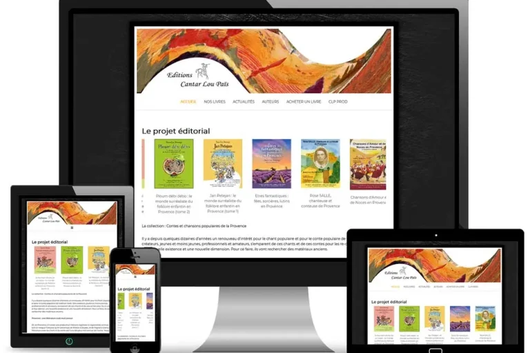 Site internet Éditions Cantar lou Païs réalisé par MagWeb Création
