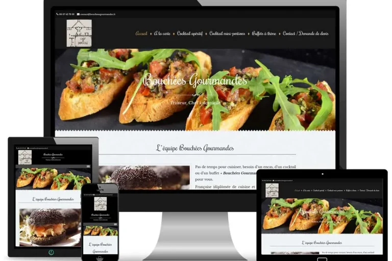 Site internet Bouchées Gourmandes réalisé par MagWeb Création