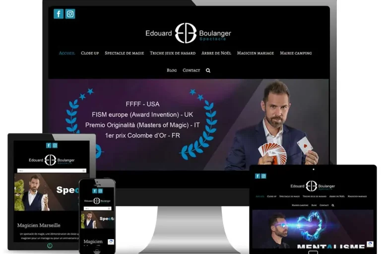 Site internet Edouard Spectacle réalisé par MagWeb Création